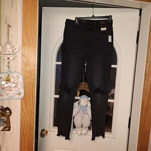 New No Boundaries Black Super High Rise Cozy Curvy Destructed Jeans Junior 13